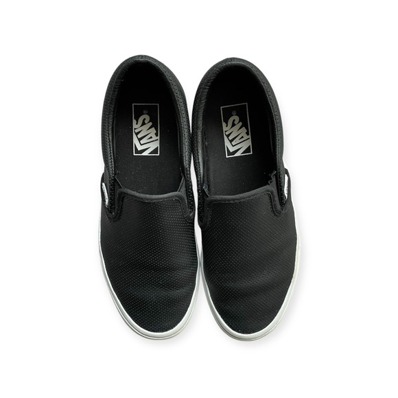 Vans Black Leather Slip-On Sneakers  Women’s 8 , Men’s 6.5 GUC - Picture 5 of 7